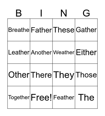 Voiced th  Bingo Card