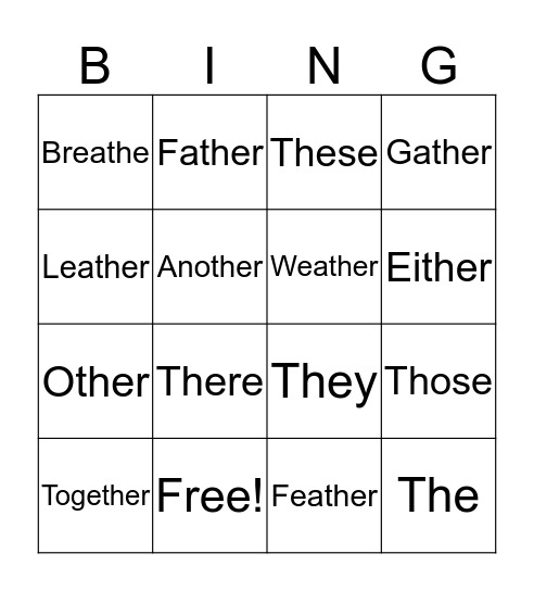 Voiced th  Bingo Card