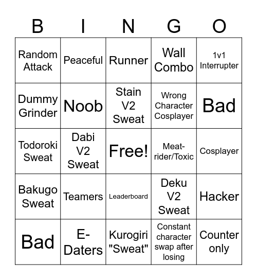 HBG BINGO Card