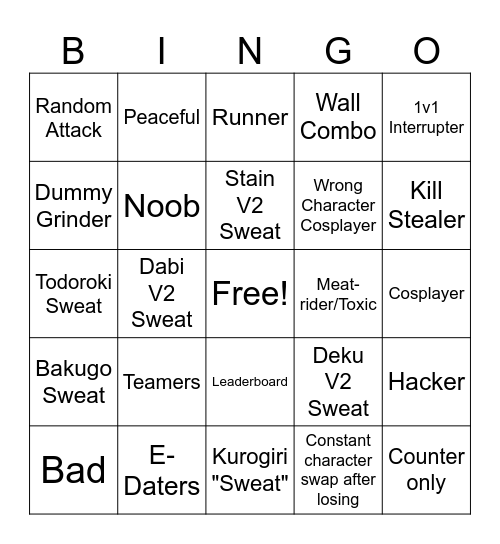 HBG BINGO Card
