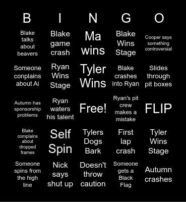 2025 Goatco Cup Series Bingo Card