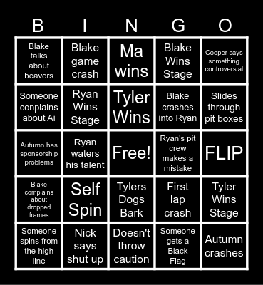 2025 Goatco Cup Series Bingo Card