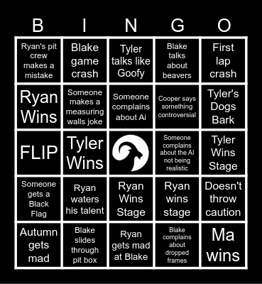 2025 Goatco Cup Series Bingo Card