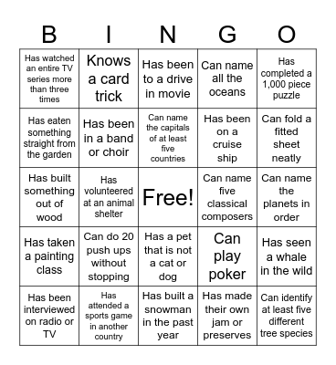 Church Bingo 3 Bingo Card
