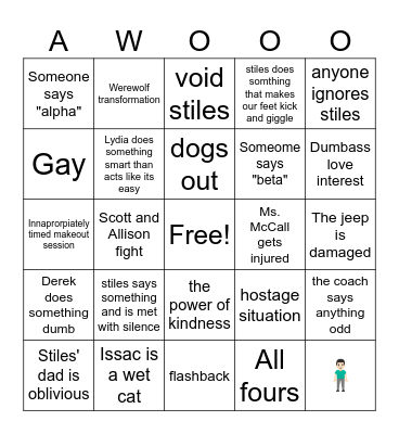 Teen Wolf Bingo Card