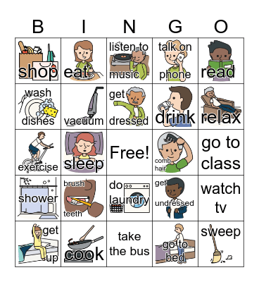 Daily Routines Bingo Card