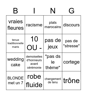 Marocain berbère Bingo Card