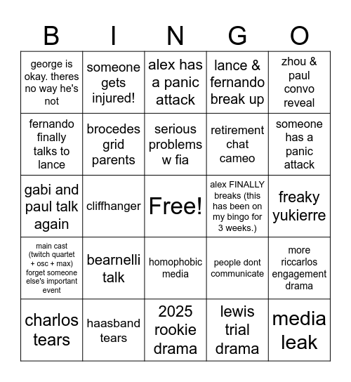 f1fv ch33 bingo Card