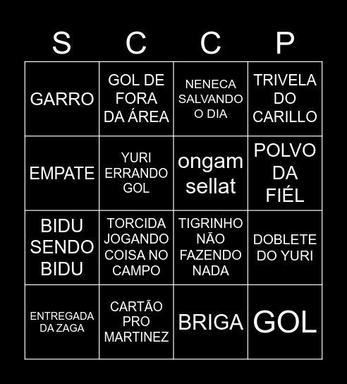 Corinthians x Porqueiras Bingo Card