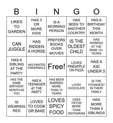 FIND SOMEONE WHO... Bingo Card