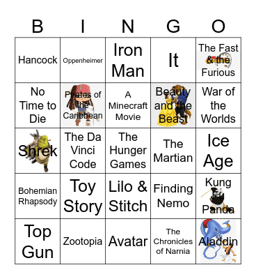 Round 5 - Movies Bingo Card