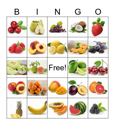FRUIT Bingo Card