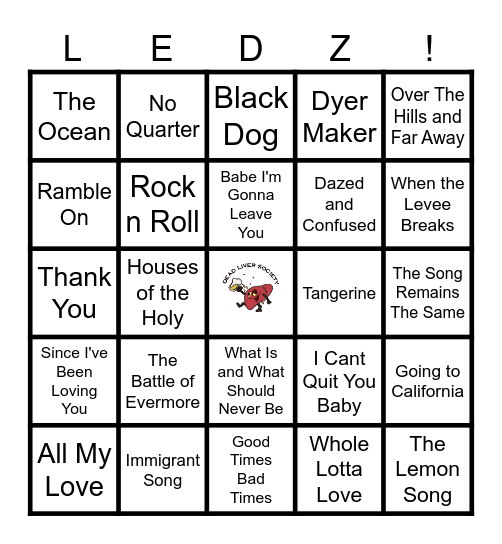 Get The Led Out! Bingo Card