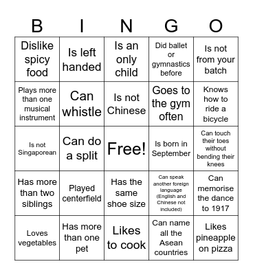 Find Someone Who Bingo Card