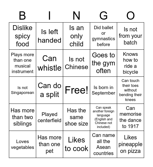 Find Someone Who Bingo Card