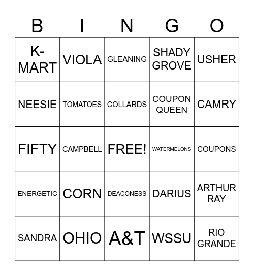 PARTY Bingo Card