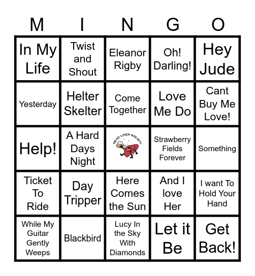 The Beatles! Bingo Card