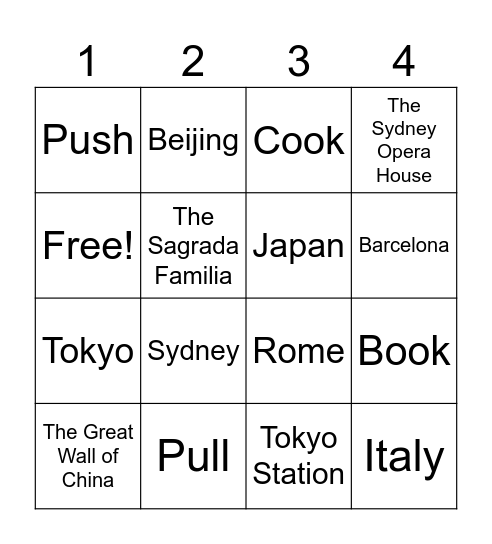 Upper Bingo Card