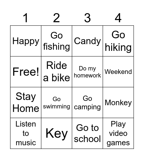 Inter Bingo Card
