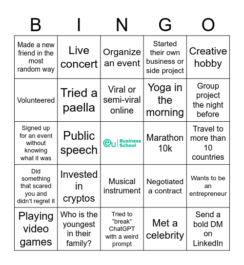 Ice breaker Bingo! Bingo Card
