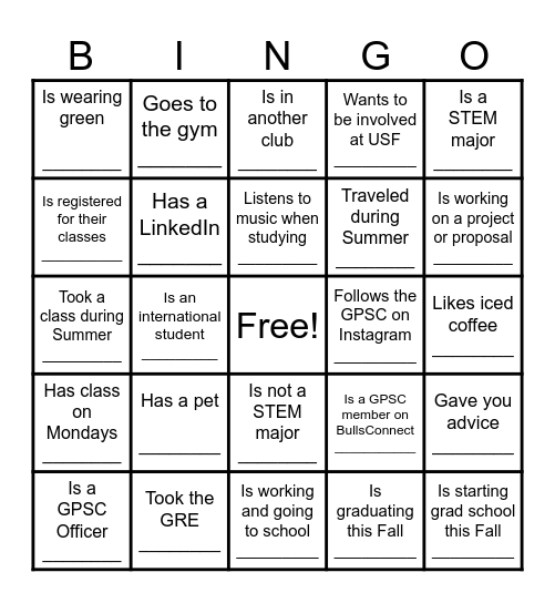 Find Someone Who... Bingo Card