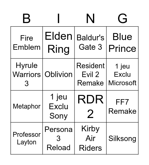 Nintendo Partner Showcase - 31/07/2025 Bingo Card