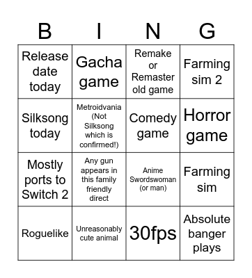 Silksong Today Direct Bingo Card