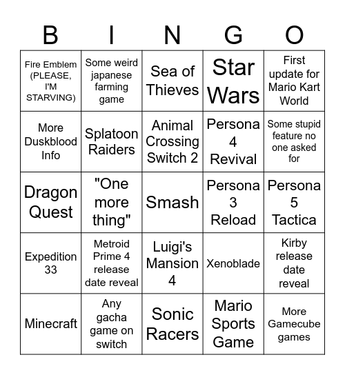 Toyo's Card Bingo Card
