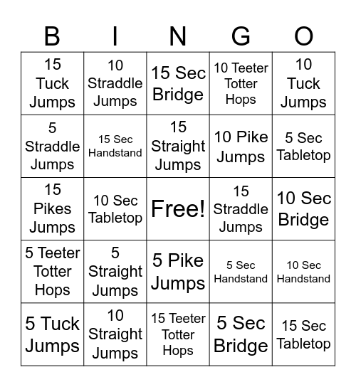 Bingo 2 Bingo Card