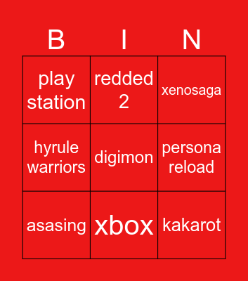 nintendo Bingo Card