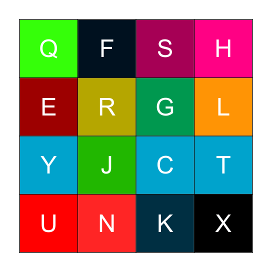 Alphabet Bingo Card