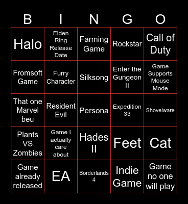 Partner Bingo Card