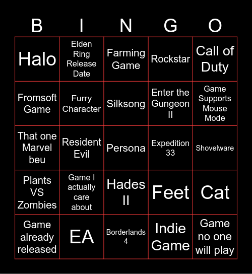 Partner Bingo Card