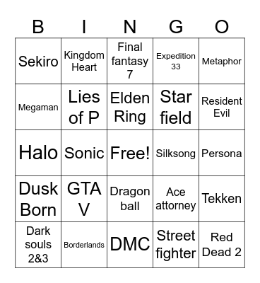 Nintendo Direct Bingo Card
