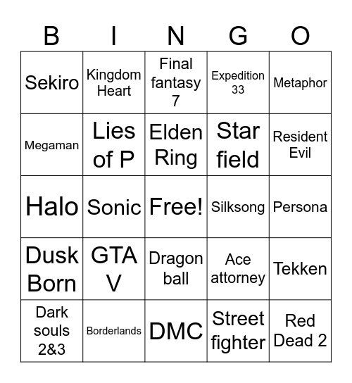 Nintendo Direct Bingo Card