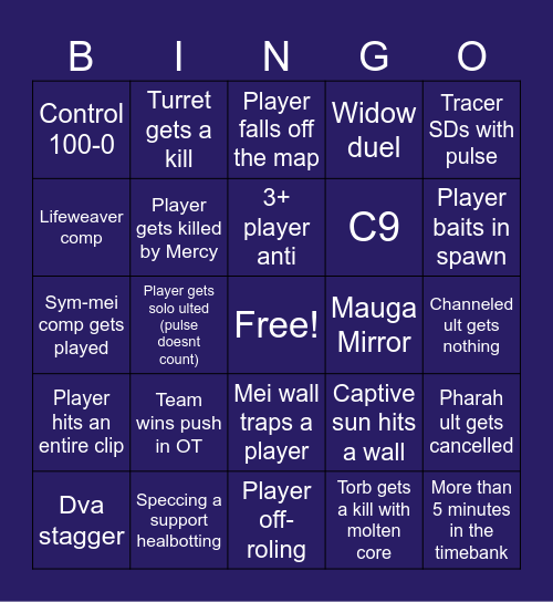 OWCS MSC Bingo Card