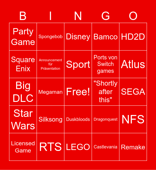 Partner Showcase Bingo Card