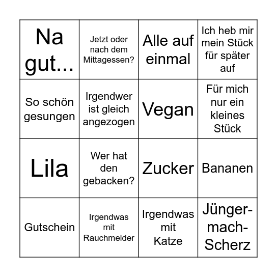 Office Birthday Bingo Card