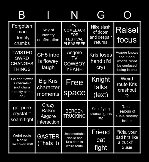 CH5 BINGO Card