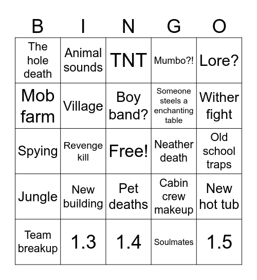 Episode 4 Bingo Card