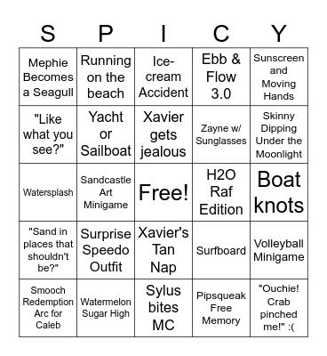 Spicy Beach Banner Bingo Card