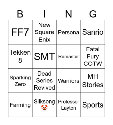 July Direct Bingo Card