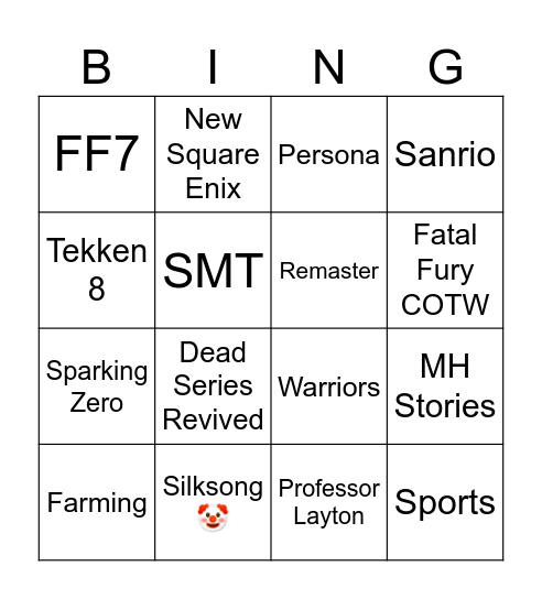 July Direct Bingo Card
