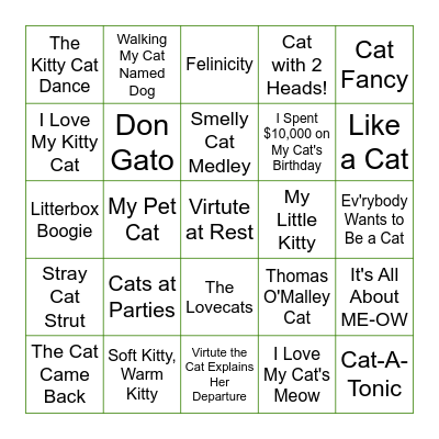 cats Bingo Card