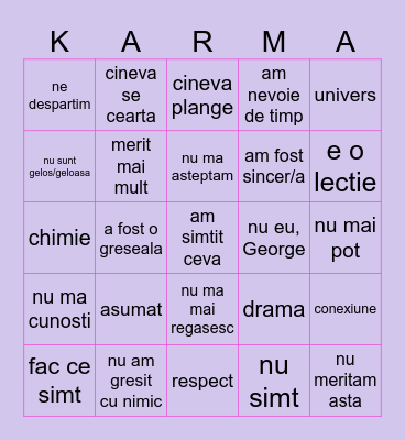 INSULA IUBIRII WATCH PARTY Bingo Card
