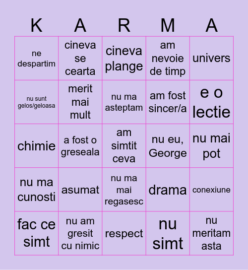 INSULA IUBIRII WATCH PARTY Bingo Card
