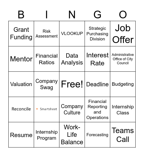 Farewell Bingo Card