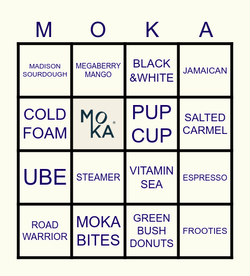 Coffee Bingo Card
