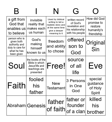 Old Testament 1 Bingo Card