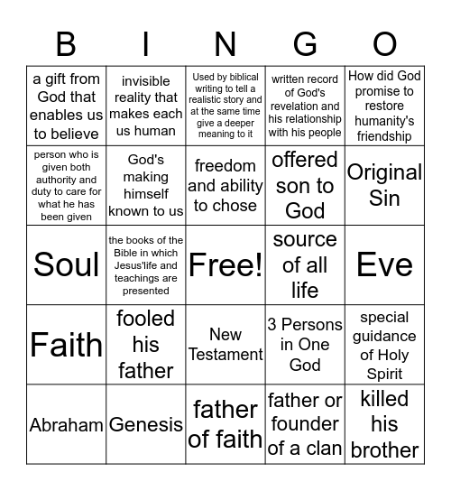 Old Testament 1 Bingo Card